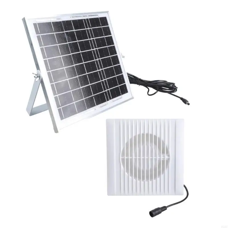 

2025 New Solar Powered 4 Inch Exhaust Fan With 8W Panel For Greenhouse Bathroom Kitchen Ventilation