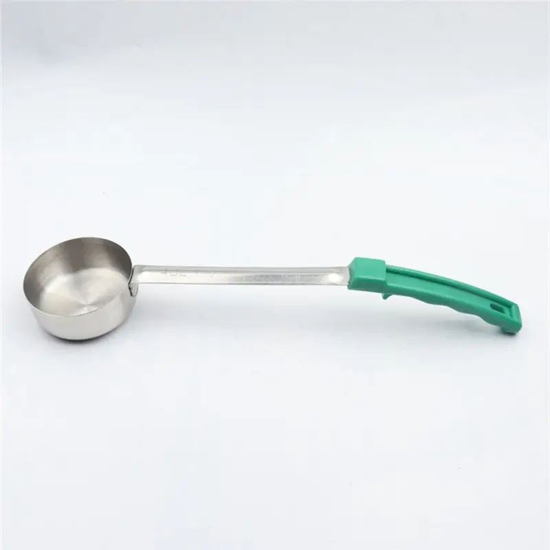KYCOR-Stainless Steel Portion Control Solid Serving Spoon 3-Piece Combo Set 2Oz, 3Oz, 4Oz Sauce Spoon Flat Bottom Spoon
