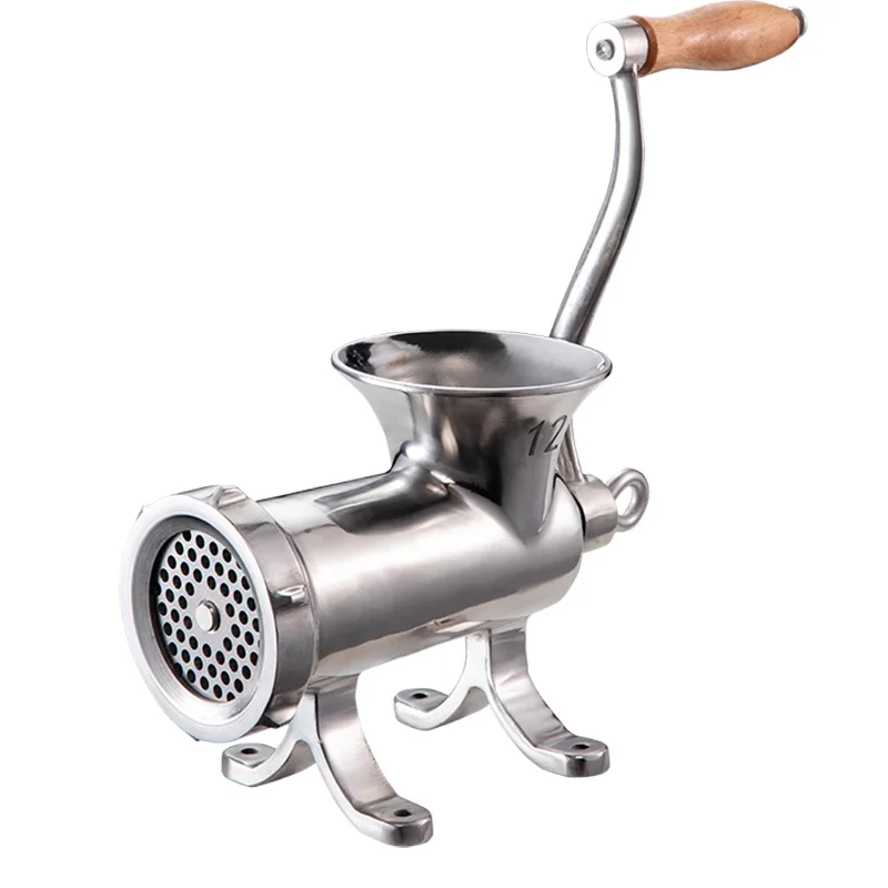 32 # Molinillo de carne manual de acero inoxidable, picadora de carne de res, máquina para moler pimienta, para perros, animales o uso en la cocina.