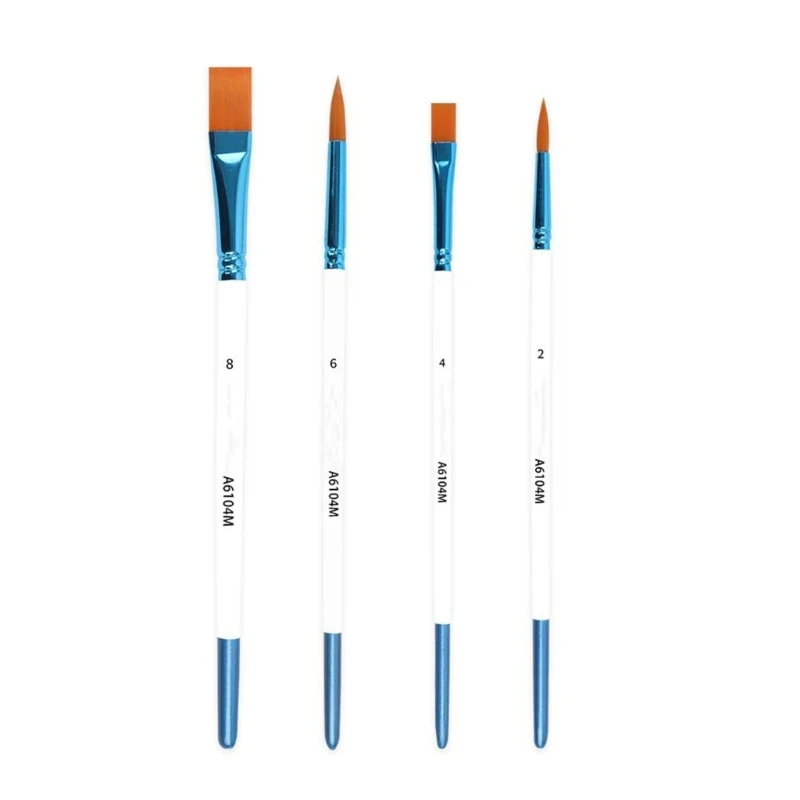Y1UB 4 Pcs Acrylic Paint Brush Watercolor Painting Brushes Artist Paint Brushes image 3
