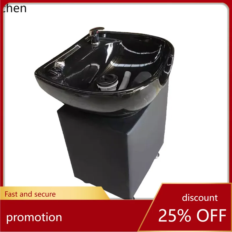 CZ Movable Hair Washing Basin Ceramic Water Circulation Beauty Salon Barber Shop Hair Salon Movable Hair Washing Basin