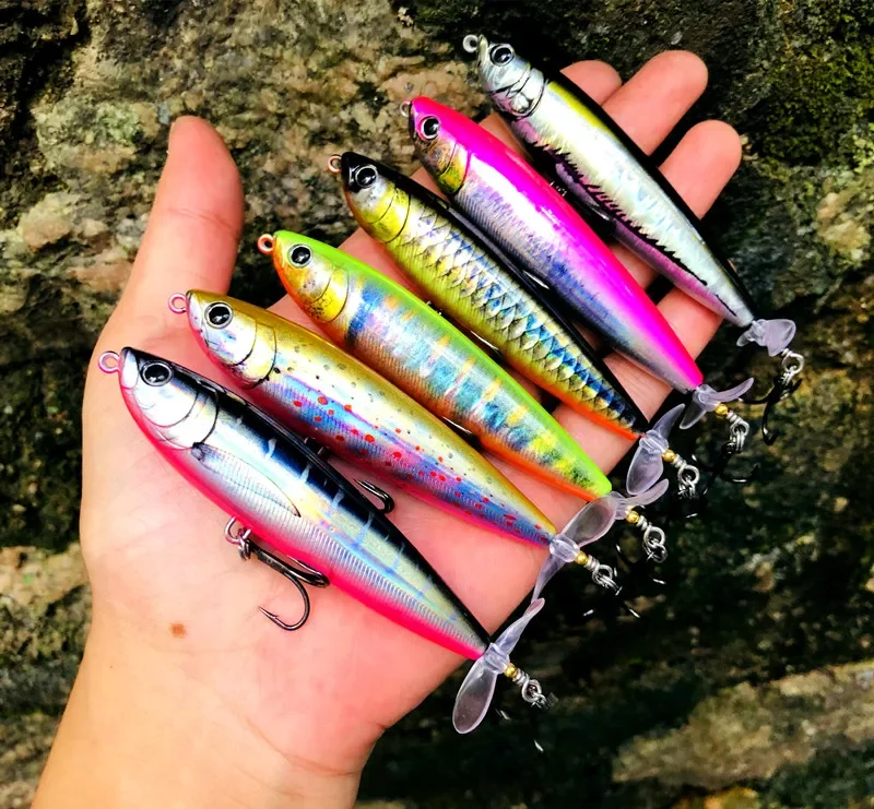 GREENSPIDE Propeller Bleistift Topwater Angeln Köder 95mm 12,5g Bass Fishing Tackle Angeln Zubehör Salzwasser Lockt Fisch Köder – Detail 13