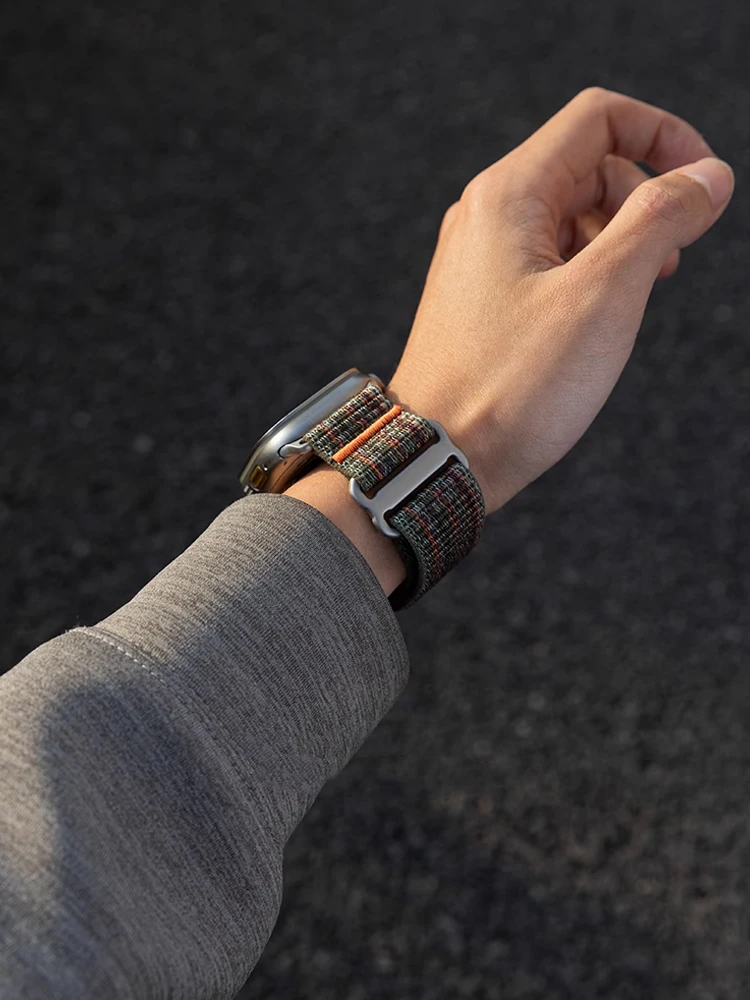 Спортивный нейлоновый ремешок для Apple Watch Ultra 2 10 9 8 7 6 SE 5 4 с металлической пряжкой для iWatch 38 мм 40 мм 41 мм 42 мм 44 мм 45 мм 46 мм 49 мм