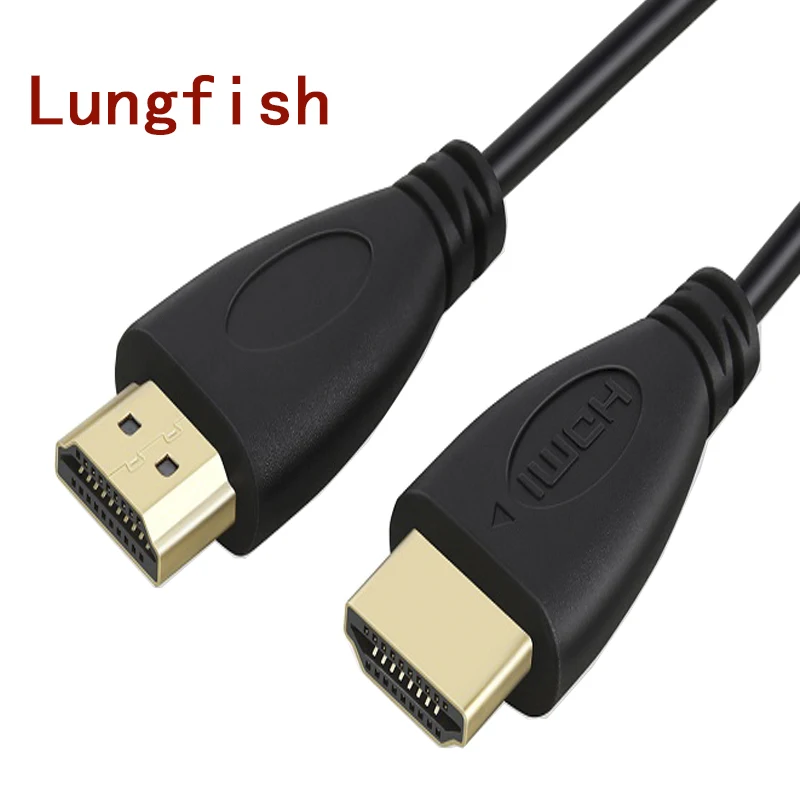 Lungfish kabel HDMI o dużej szybkości transmisji-kompatybilny 1.4 1080P 3D pozłacany do projektora LCD TV, pudełko 1M 1.5M 2M 3M 5M 7.5M 10M