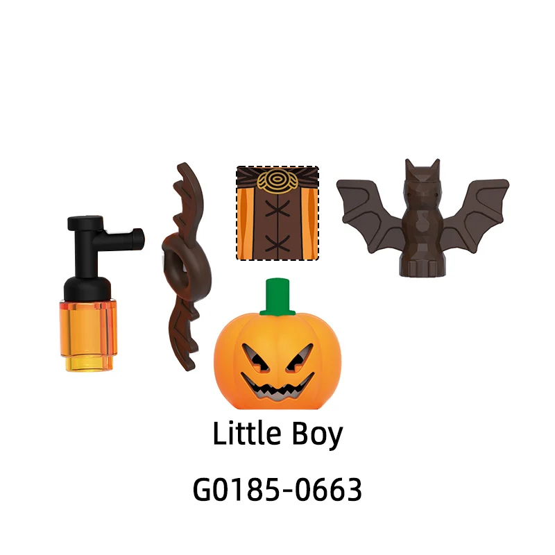 G0185 ليتل بوي الساحرة بالذئب يضحك اليقطين زومبي اليقطين رئيس هاج إيرل نموذج كتل MOC الطوب مجموعة الهدايا اللعب