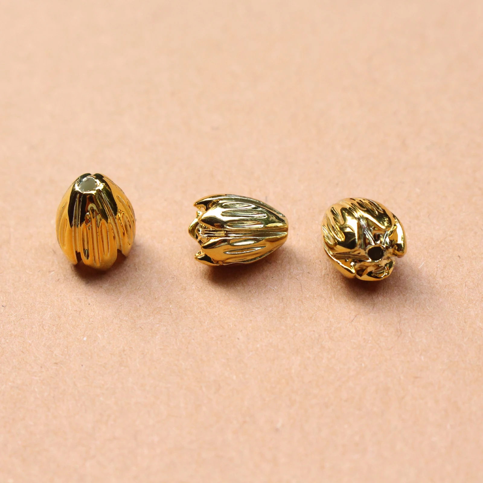 Artificial Coral Jasmine Crown Flower Gold Plated Loose Beads Hawaii Ocean Style Jewelry Making DIY Bracelet Necklace Earring
