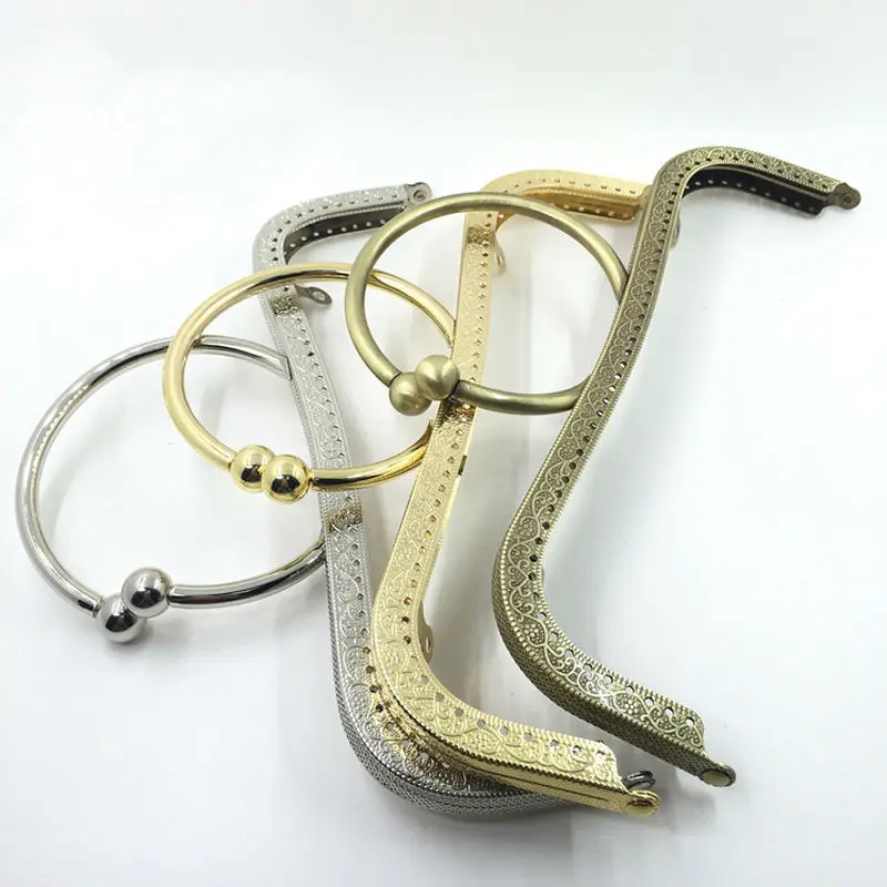 10PCS 22cm Metal Purses Frame Clasps for Handle for Making DIY Clutch Bag Accessories Square Lock Hardware
