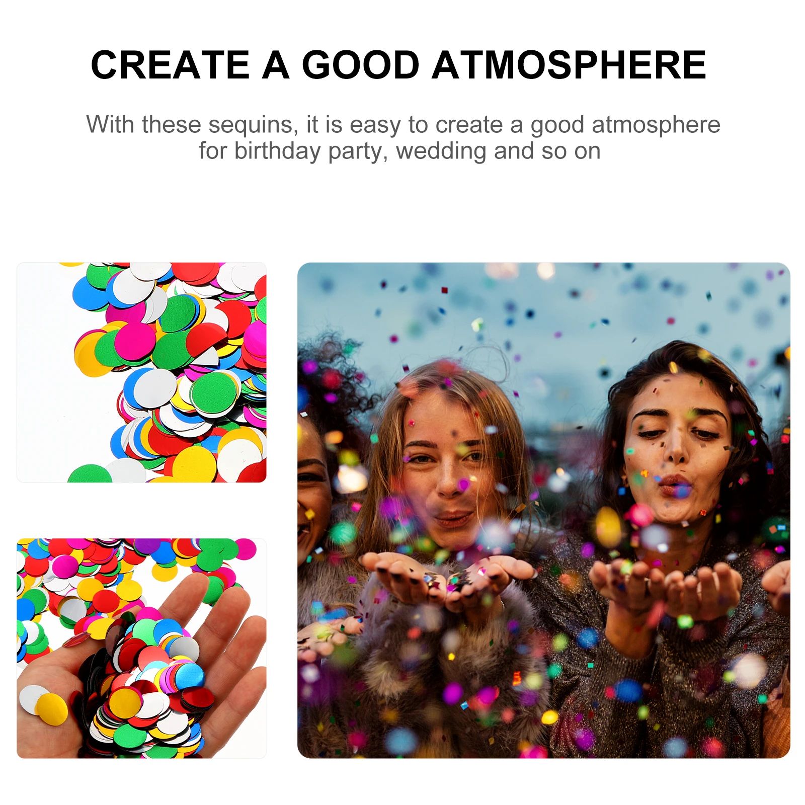 

5000 Pcs Rainbow Confetti Sequins Iridescent Glitter for Crafts Vintage Holographic Colorful Plastic Party