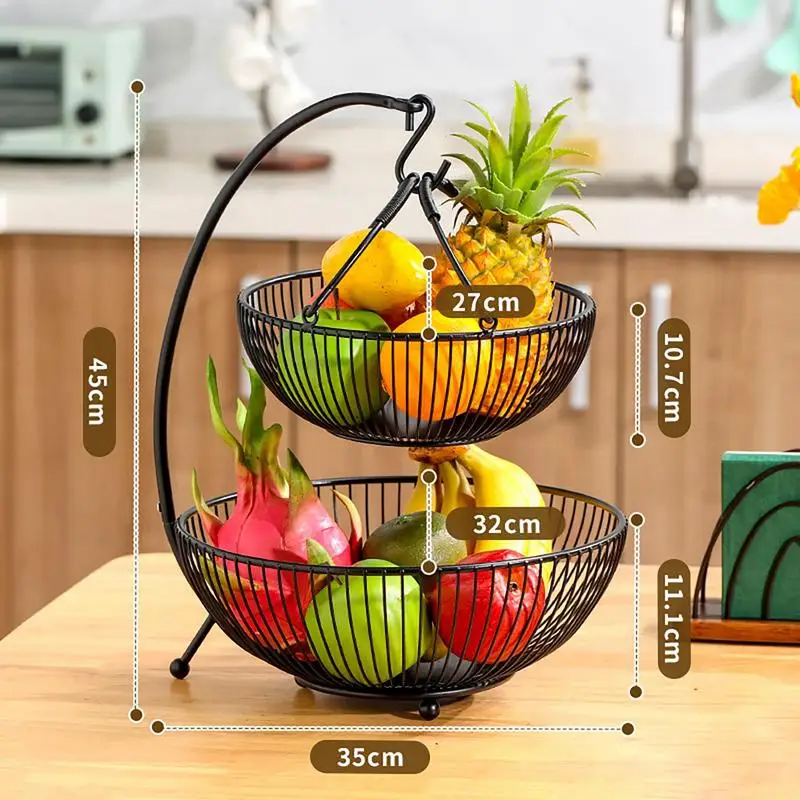 

Fruit Vegetable Basket Kitchen Storage Rack Fruit & Vegetable Organizer TwoTiered Fruit Rack Vegetable Organizer For Kitchen