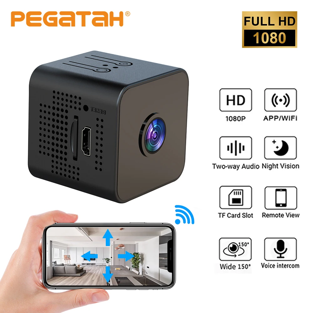 

PEGATAH 1080P Mini Wifi Camera Night Vision Motion Detective IP Camera Vision Remote Monitor Portable Wireless Mini Camcorders