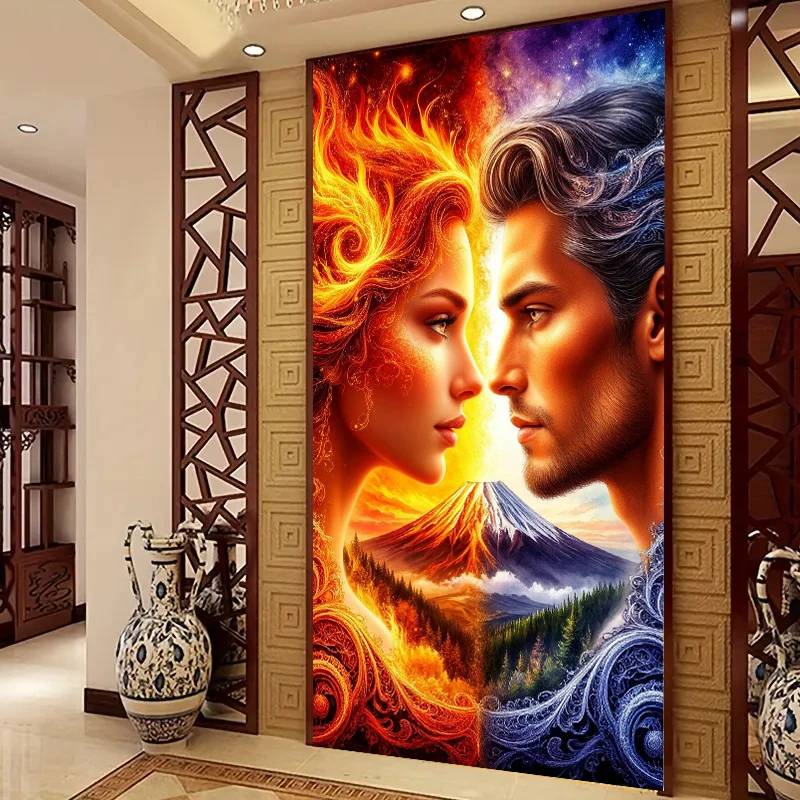 Beautiful Love 5D Large DIY Diamond Painting Art Fantasy Dreamy Volcano Moutain Landscape Mosaic Full Diamond Embroidery