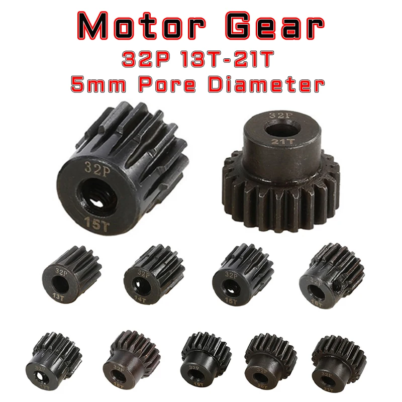 PYFORE 32P M0.8 5 مللي متر 11T 12T 13T 14T 15T 16T 17T 18T 19T 20T 21T الصلب المعادن ترس المحرك ل 1/10 RC نموذج اكسسوارات السيارات #1