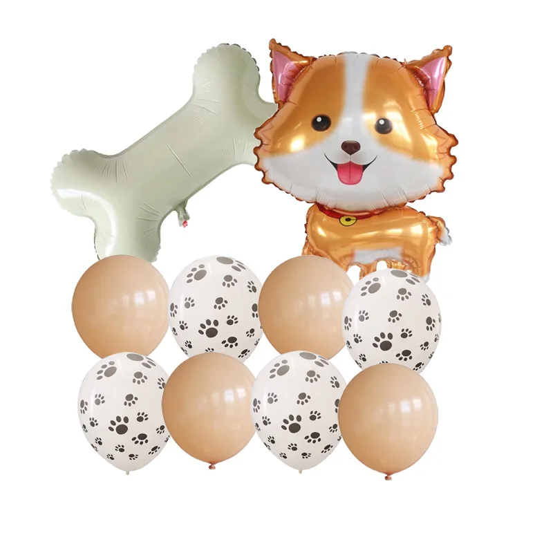 

Let's pawty Bone Foil Balloons Let's Pawty Supplies Paws Prints Balloons Dog Happy Birthday Party Decorations Kids Toy Gift