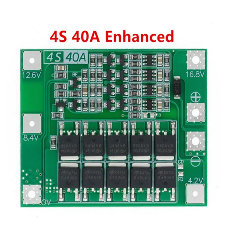 3S 4S 40A 60A Li-ion Lithium Battery Charger Protection Board 18650 BMS Drill Motor 11.1V 12.6V/14.8V 16.8V Enhance/Balance