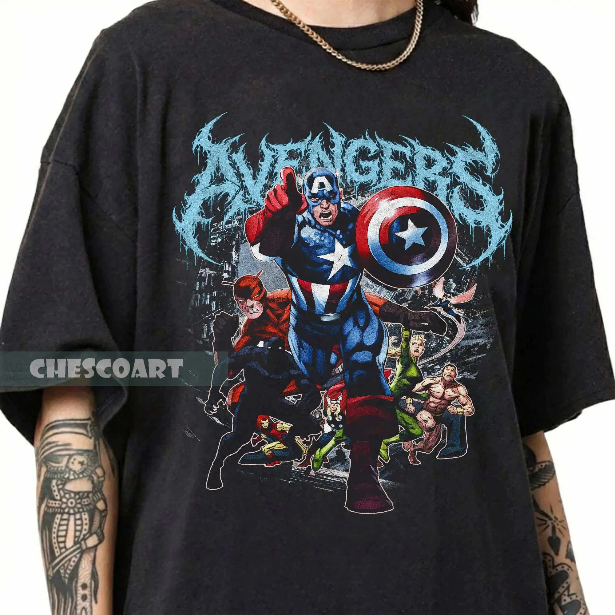 2026 Summer Avengers Pure Cotton T-shirt for Men and Women, Comfortable, Breathable, High-quality Ins Y2k Gym Brand