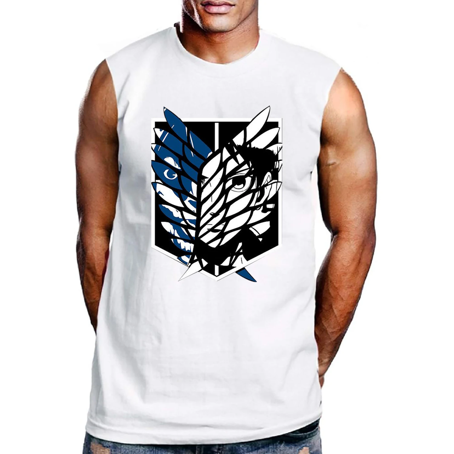 2024 Japanese Anime Men Sleeveless T Shirt Attack on Titan The Final Season Vest Tops Titans Attack Graphic Tees Male Tank