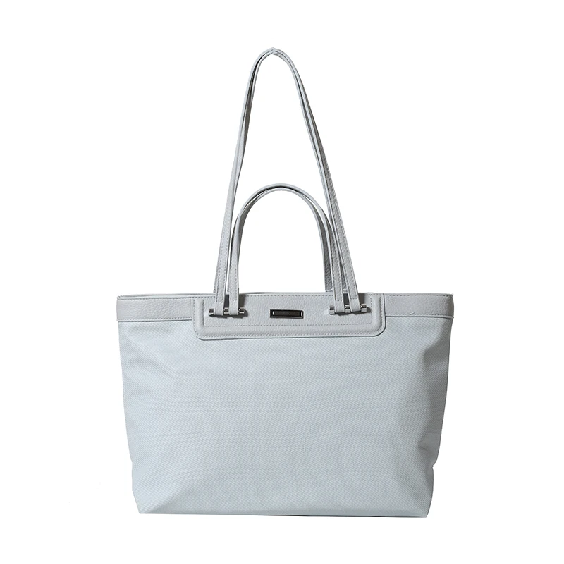 Women Canvas Tote Bag Solid Color Shoulder Bag Top Handle Work Bag Satchel Bag for Travel Shopping