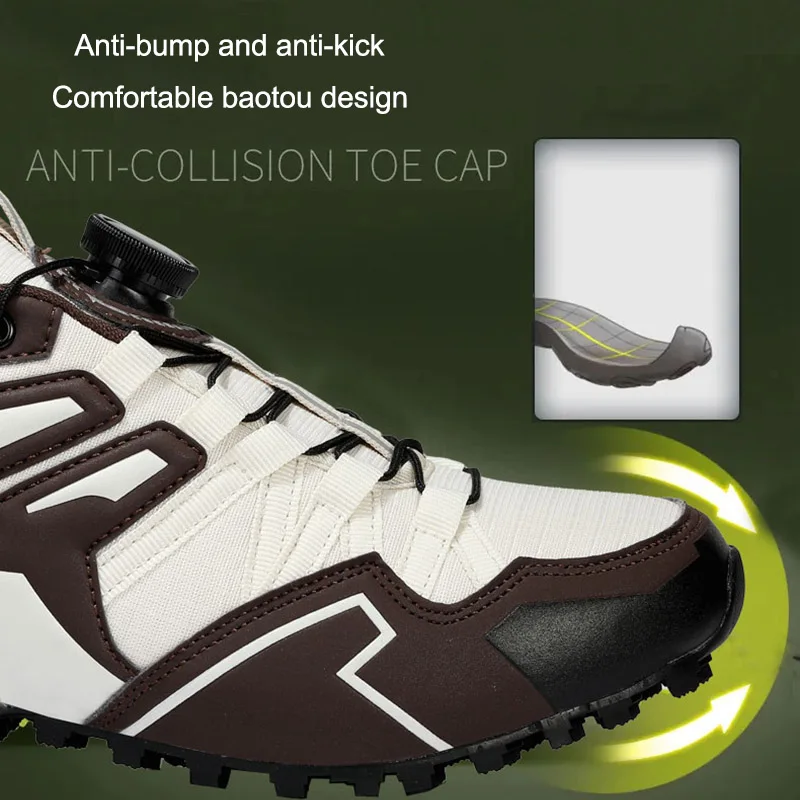 Herren Wanderschuhe Atmungsaktives Netz Herren Sneakers Leicht Outdoor Laufen Sport Bike Lock Schuhe Herren Camping Wandern – Detail 5
