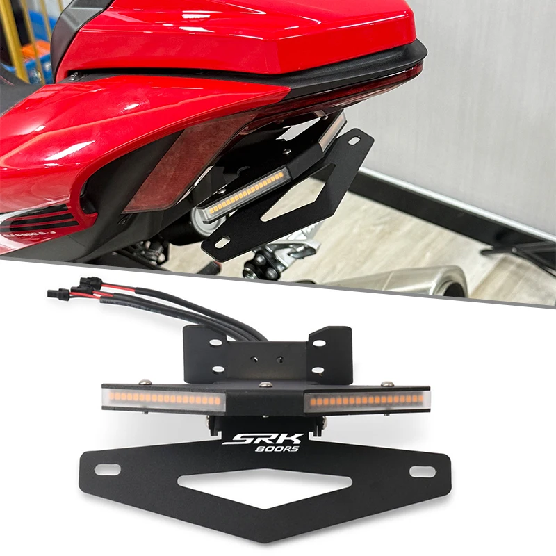 For QJMOTOR SRK800 SRK800RS SRK600RS SRK 600/800RS Motorcycle Integrated LED License Plate Bracket Rear Short Tail Stock Holder
