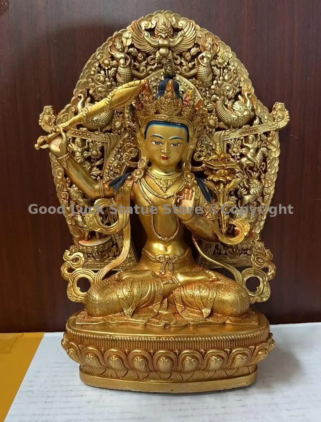 Buddhism wholesaler Buddha statue supplier temple believer tara Sitatara Shakyamuni Bodhisattva Manjusri with power backlight