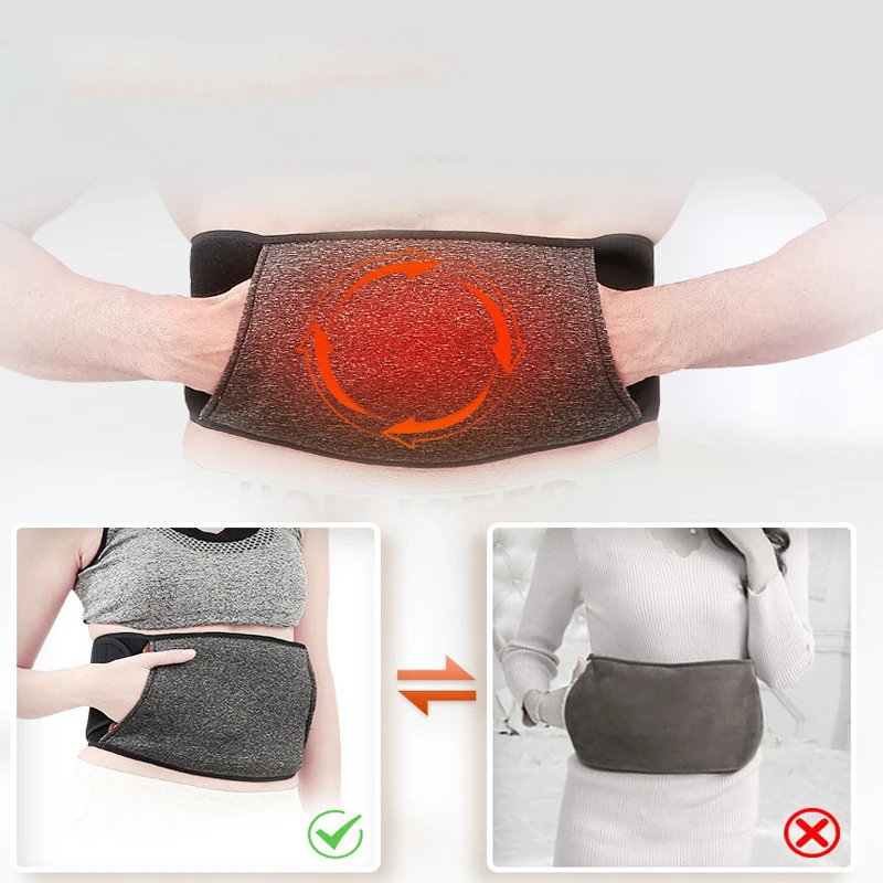 USB Lumbar Disc Protrusion Charging Mugwort Heating Belt Male Female Hand Warming Hot Compress Physiotherapy Heating Waist Belt