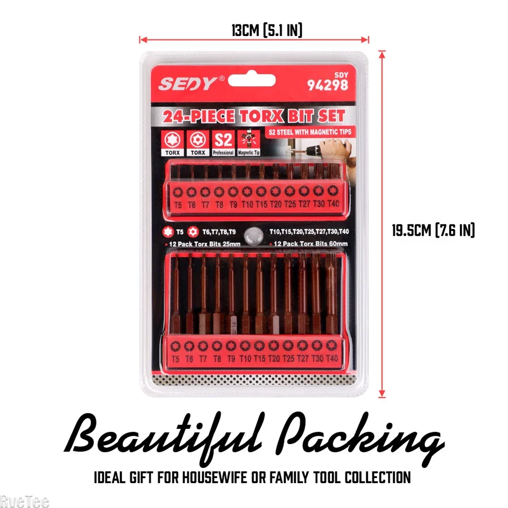 24PCS Metal Drill Bit Set Steel Porcelain Ceramic Tile Concrete Tile Wood Drill Tools S2 Material 60MM Bit 25MM Drill Bit