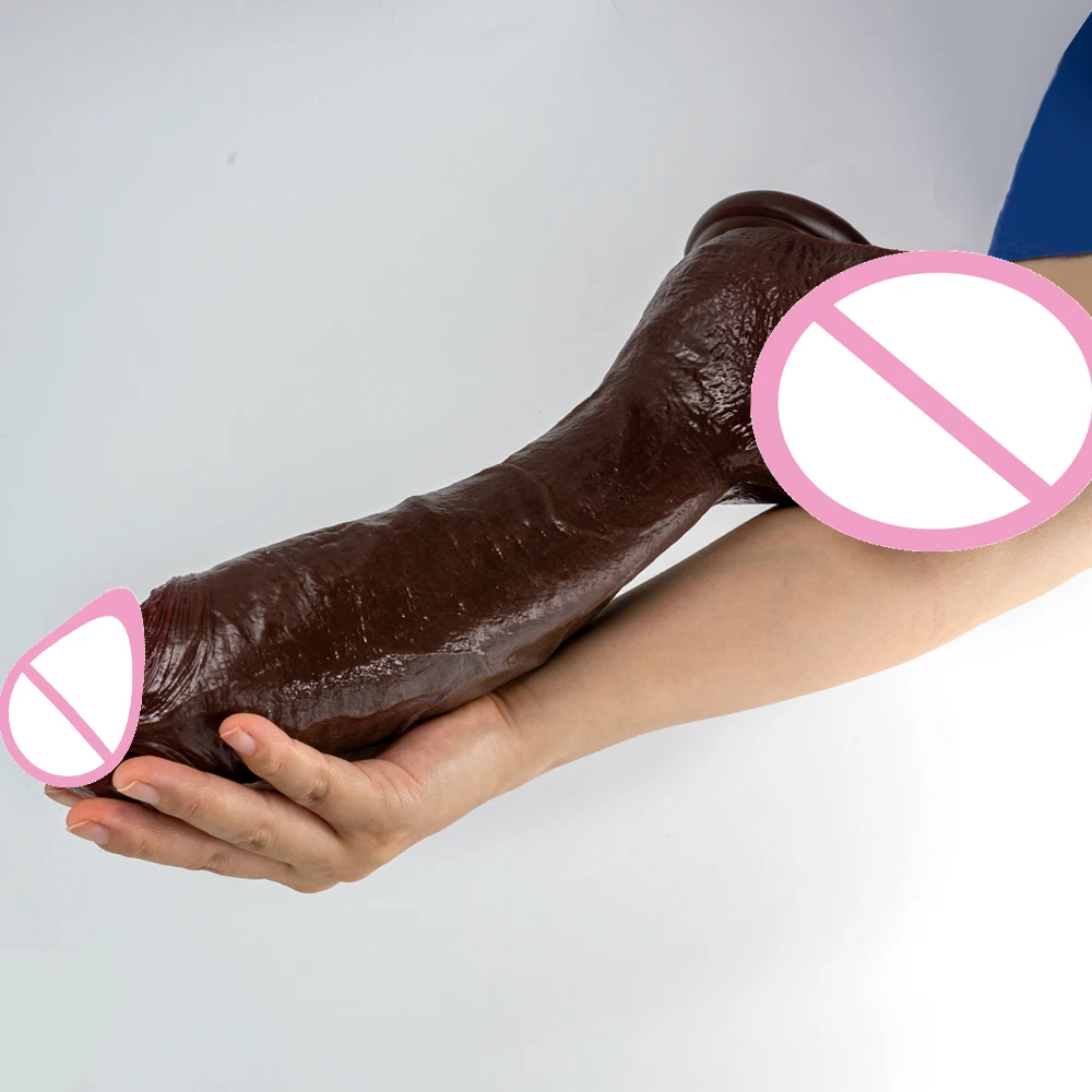 Huge Realistic Soft Dildo Skin Feeling Realistic Penis Soft Female Masturbator Double-layer Silicone Sex Toy Suction Cup Adults