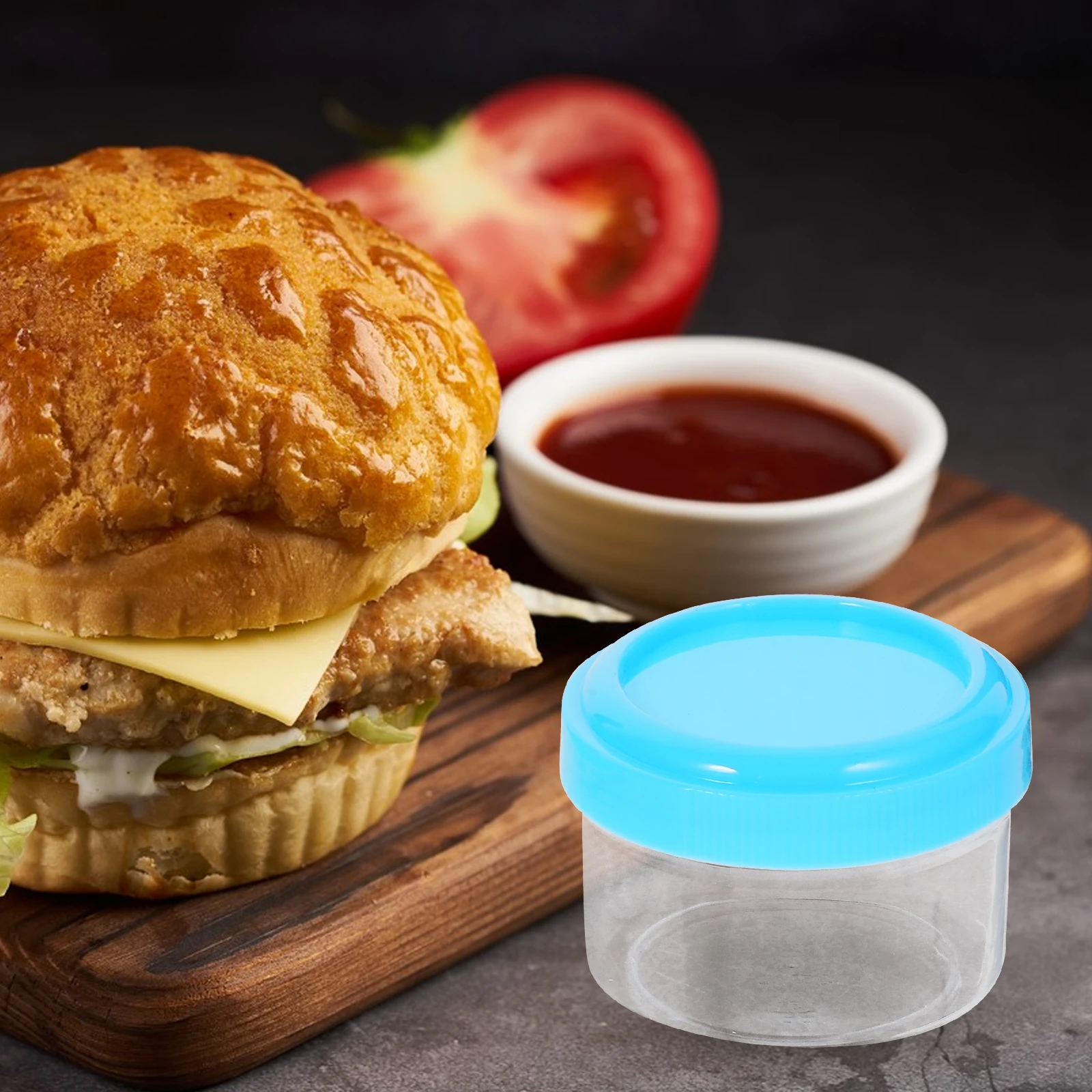 

6pcs Sauce Cup 35ML Color Mini Containers Reusable Portable for Lunch Salad Dressing Condiment Storage Box