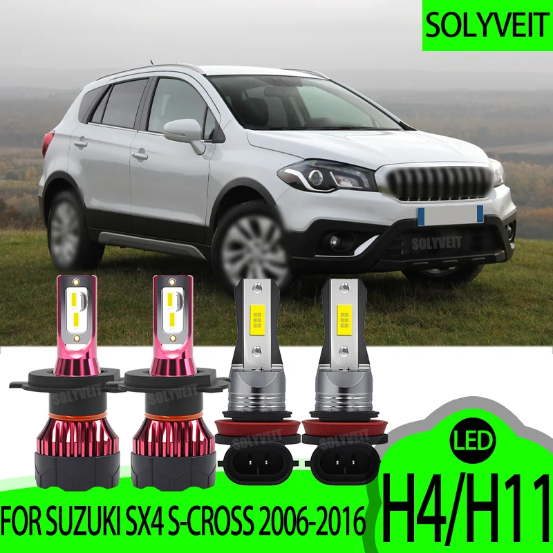 

12V LED Headlight Fog Light Bulbs H4 H11 with Enhanced Beam FOR Suzuki SX4 S-Cross 2006- 2010 2011 2012 2013 2014 2015 2016