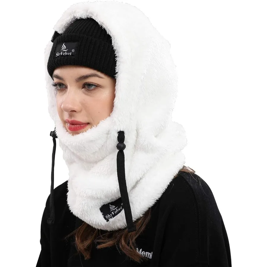 قناع وجه شتوي مقاوم للرياح من المخمل الخجول قناع تزلج من الصوف للرجال والنساء غطاء وجه دافئ قبعة وشاح