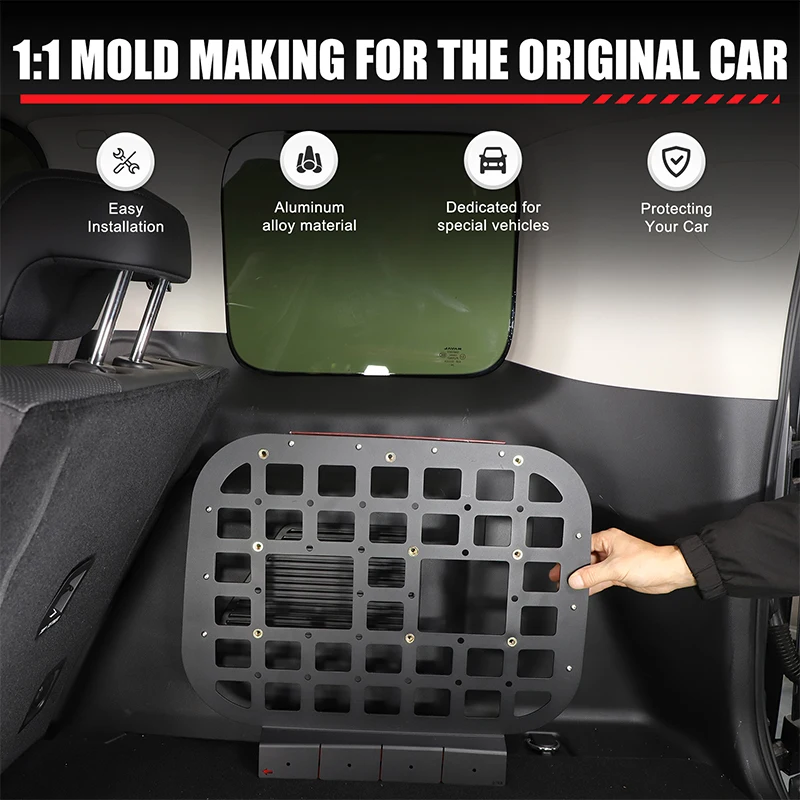 For 2024 2025 2026 Haval H9 5-Seat Trunk Side Window Mounted Storage Shelf Tool Hanging Rack 2Pcs Set Carbon Steel Aluminum