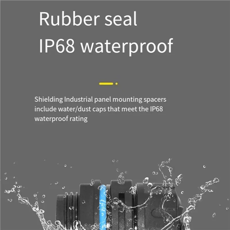 DTB7 10PCS RJ45 Panel Mount Coupler IP68 Waterproof Shielded Cat6 Ethernet LAN Connector Female to Female, Industrial Outdoor