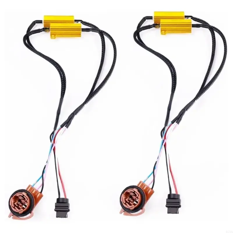 

High Efficiency Heat Dissipation Bulb Adapter Eliminates 3157/4157 Headlight Fog Light Errors No Tools Required for Car X37F