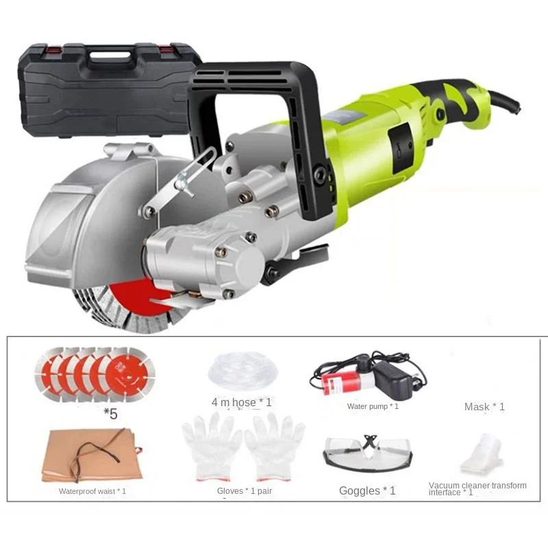 4000W High Power dust free Electric Wall Slotting Machine Concrete Cutting Wall Slotting Machine Circular Saw Power Tools 220V