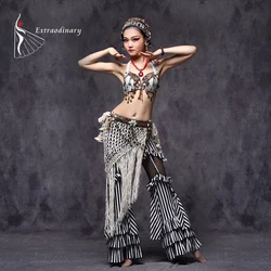 Tribal Belly Dance Costumes Vintage Coins Bra Tassel Belt Pants Women Tribal Top Clothes Outfit Sexy Embroid Gypsy