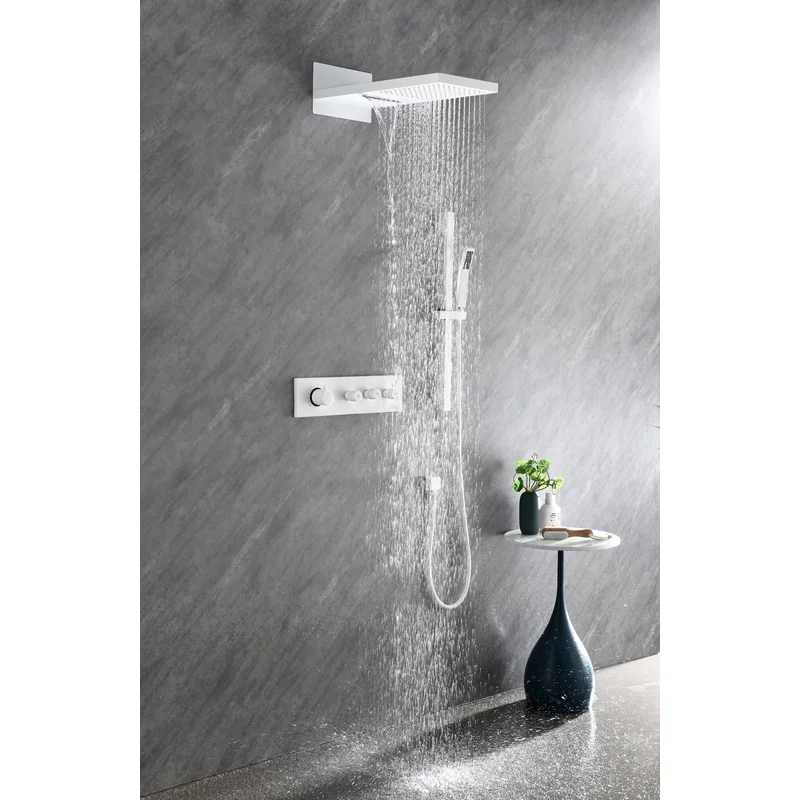 

Wall Mounted Shower System with Sliding Bar and Hand Shower