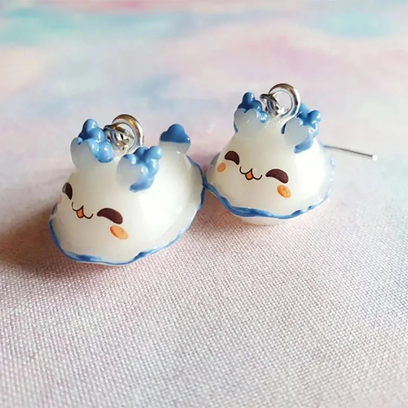 Sea Bunny Earrings Blue Cute Resin Earrings Fashion 2022 New