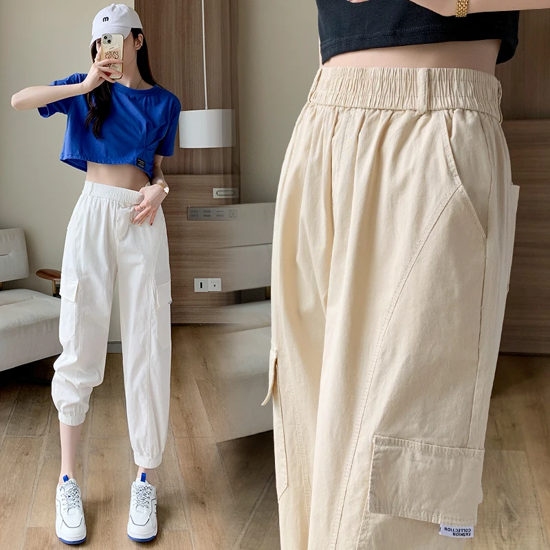 

Summer new versatile slimming high waisted leggings cropped casual pants, work pants, Harlan pants for women