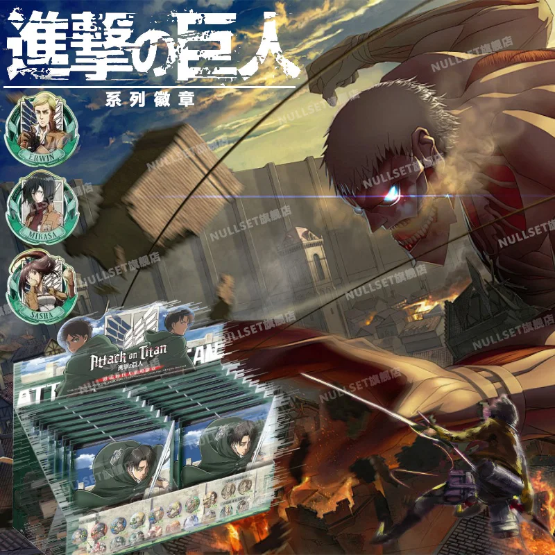 

Новая распродажа, оригинальный значок Nullset Attack On Titan с двойной вспышкой, значок серии Levi Captain, жесть, значок Acg, товары, подарки-сюрпризы