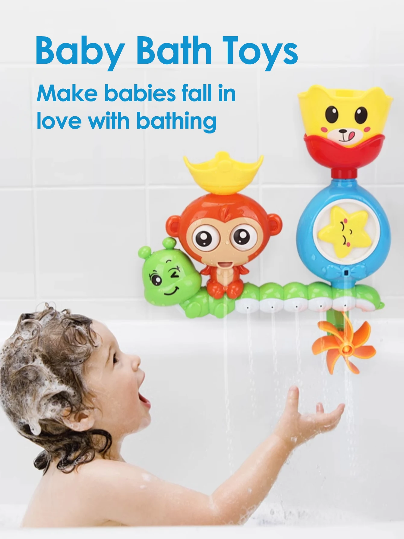 One children's bathroom water toy cartoon cute monkey flip happy spin shower spray creative shower toy comfortable toy