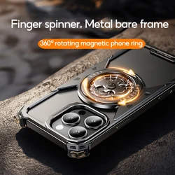 Eary Bat Case for iPhone 16 Pro Max for Magsafe 360°Rotation Kickstand Metal Frameless Military Grade Shockproof Phone Cover