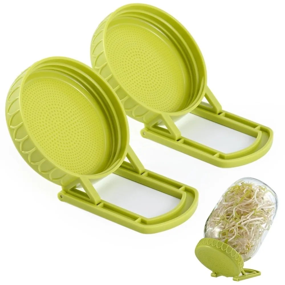 New With Stand Sprouting Lids Plastic Easy Seed Germination Sprout Maker Bean Sprouts Grow Kit for Alfalfa Broccoli Salad Greens