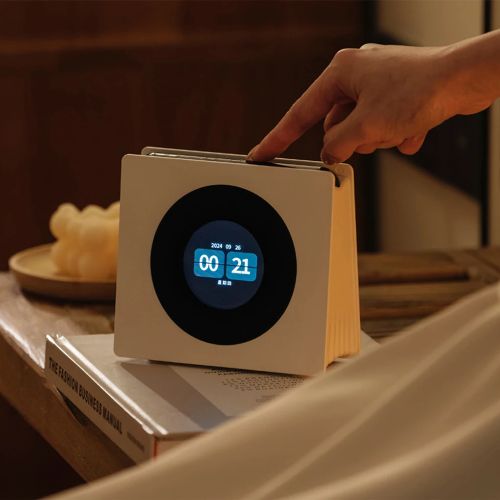 

Portable Clock Bluetooth Speaker Wireless White Noise Sleep Aid Audio System HD Lyrics Display Soundbar Music Box Stereo Sound