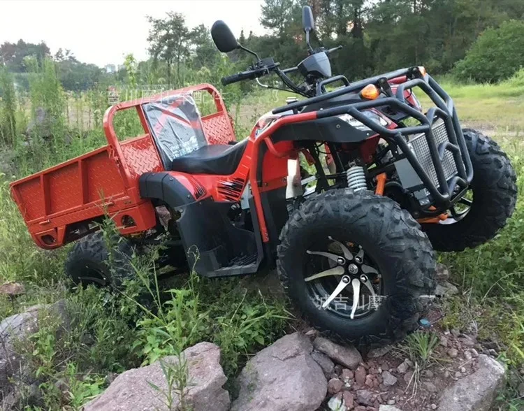 All Terrain Mountain Bike Axle 250 Agricultural Vehicle 4 Wheel Motorcycle 4WD Farmer's Bike with Bucket Big Bull Beach Bike