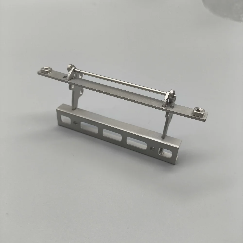 Soporte giratorio frontal plateado 770S, actualización de bisagra abatible para 1/14 Tamiya RC, Control remoto, juguete, remolque, Tractor, accesorios de coche DIY