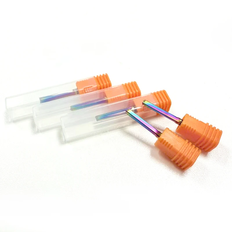 2 Flutes DLC Coated CNC Milling Tool - 3.175/4/6/8mm Shank Straight Slot Carbide Straight Flute End Mill Bit Slot Milling Cutter