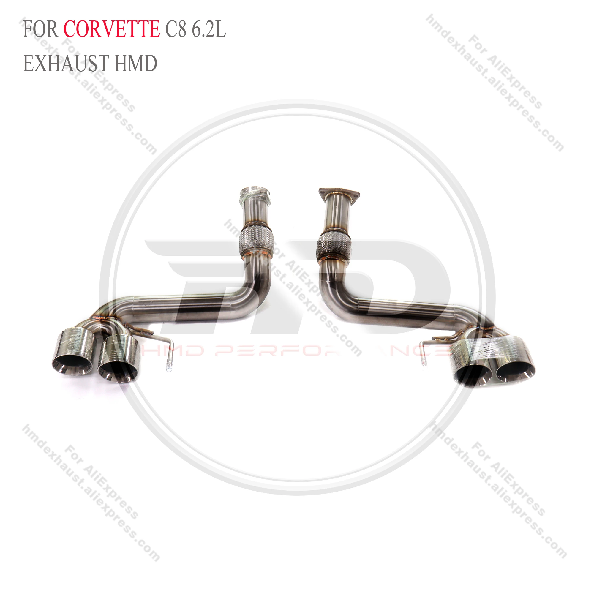 

HMD Exhaust System Stainless Steel Performance Simple exhaust for Corvette C8 6.2L Muffler Without Valve