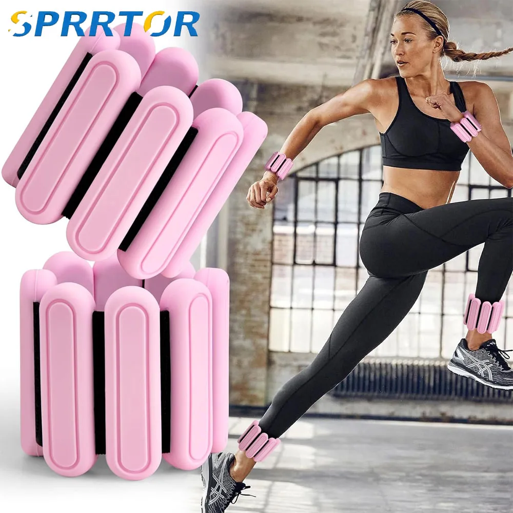 

1Pair Adjustable Ankle & Wrist Weights (1Lbs/0.45kg Each)-Wearable Silicone Straps for Dance,Barre-Women,Men,Fitness Enthusiasts