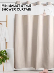 Thickening Shower Curtain Detachable Waterproof Shower Curtain Soft Fabric Bathroom Solid Color Bathtub Bathroom Accessories