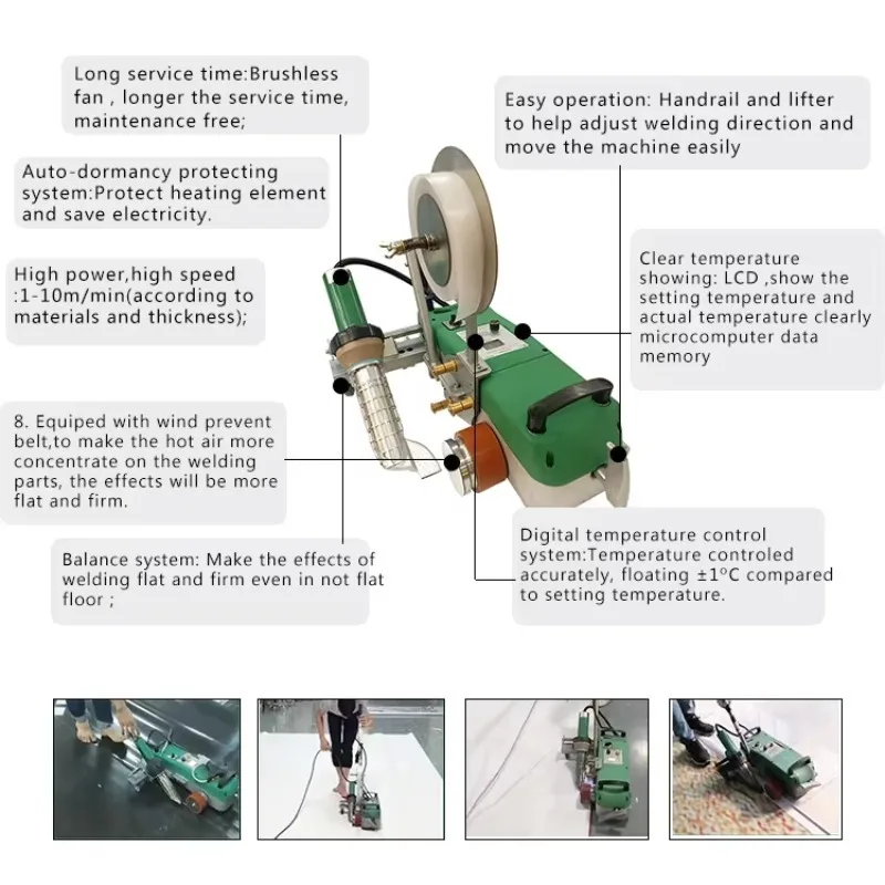 

4500W Overlap Hot Air Welder New Truck Cover Tape Tent TPO PVC Polyme Waterproofing Membrane Welding Machine Webbing Machine